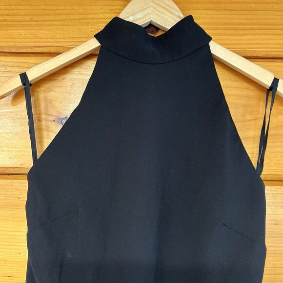 Evan Picone  Straps At Back Womens Size 4 black Sleeveless Midi Lined Dress - Picture 2 of 5